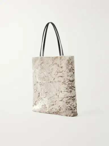 Valesque Thea Leather-trimmed Crushed-velvet Tote Bag | Thumbnail 4 Valesque Thea Leather-trimmed Crushed-velvet Tote Bag | Thumbnail 4