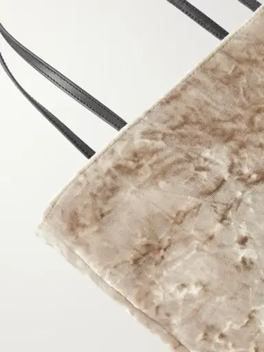 Valesque Thea Leather-trimmed Crushed-velvet Tote Bag | Thumbnail 5 Valesque Thea Leather-trimmed Crushed-velvet Tote Bag | Thumbnail 5