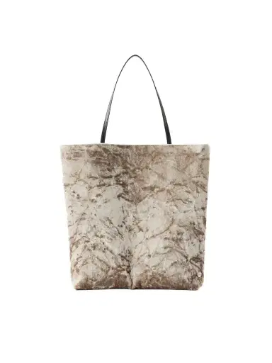 Valesque Thea Leather-trimmed Crushed-velvet Tote Bag | Thumbnail 1 Valesque Thea Leather-trimmed Crushed-velvet Tote Bag | Thumbnail 1