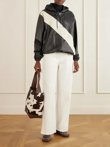 Wales Bonner Vista Striped Leather Jacket | Thumbnail 2 Wales Bonner Vista Striped Leather Jacket | Thumbnail 2