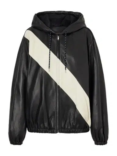 Wales Bonner Vista Striped Leather Jacket | Thumbnail 1 Wales Bonner Vista Striped Leather Jacket | Thumbnail 1