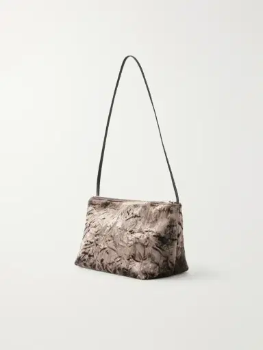 Valesque Corset Leather-trimmed Crushed Velvet Shoulder Bag | Thumbnail 4 Valesque Corset Leather-trimmed Crushed Velvet Shoulder Bag | Thumbnail 4