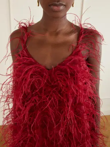 Sharon Wauchob Sara Feather-trimmed Silk-crepe Mini Dress | Thumbnail 4 Sharon Wauchob Sara Feather-trimmed Silk-crepe Mini Dress | Thumbnail 4