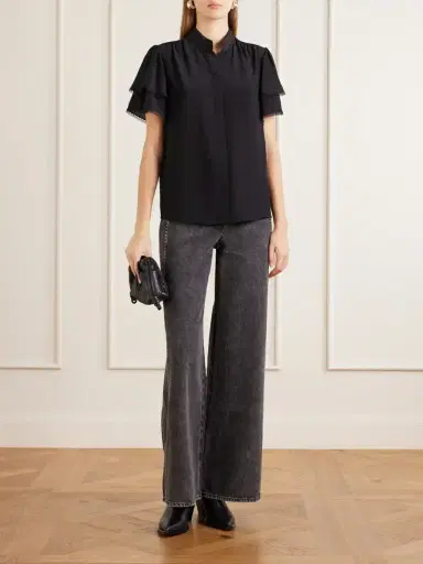 Frame Arcadia Lace-trimmed Silk Blouse | Thumbnail 2 Frame Arcadia Lace-trimmed Silk Blouse | Thumbnail 2