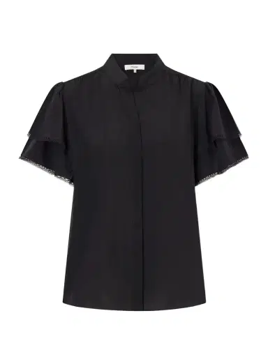 Frame Arcadia Lace-trimmed Silk Blouse | Thumbnail 1 Frame Arcadia Lace-trimmed Silk Blouse | Thumbnail 1