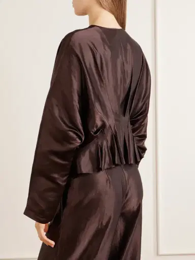 Joseph Eris Gathered Linen And Silk-blend Blouse | Thumbnail 3 Joseph Eris Gathered Linen And Silk-blend Blouse | Thumbnail 3