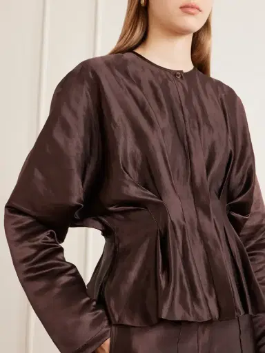 Joseph Eris Gathered Linen And Silk-blend Blouse | Thumbnail 4 Joseph Eris Gathered Linen And Silk-blend Blouse | Thumbnail 4
