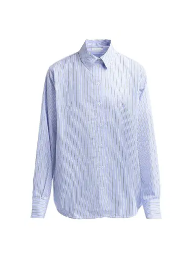 ANINE BING Women's Essie Striped Cotton Button-Front Shirt - Washed Blue | Thumbnail 1 ANINE BING Women's Essie Striped Cotton Button-Front Shirt - Washed Blue | Thumbnail 1