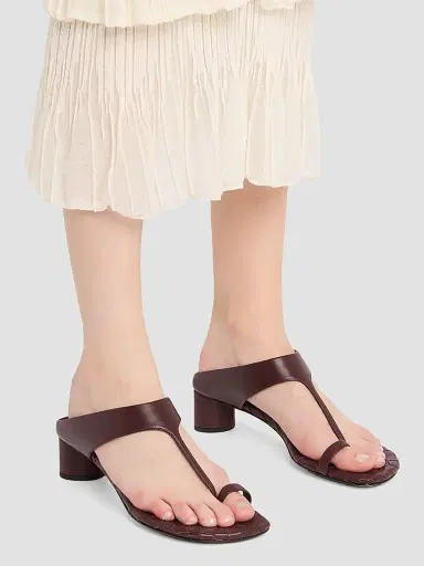 Bottega Veneta Women's Livia 40MM Leather Sandals - Deep Mahogany - Size 11 | Thumbnail 6 Bottega Veneta Women's Livia 40MM Leather Sandals - Deep Mahogany - Size 11 | Thumbnail 6