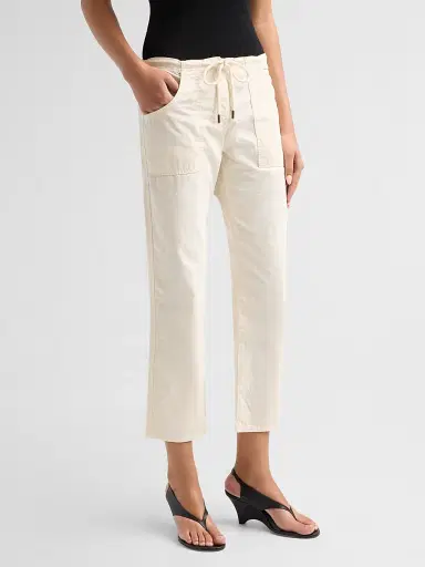 RE/DONE Women's Laguna Cotton Pants - Crema - Size 32 | Thumbnail 4 RE/DONE Women's Laguna Cotton Pants - Crema - Size 32 | Thumbnail 4