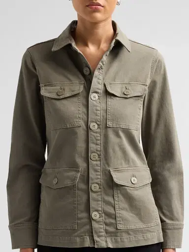 L'Agence Women's Ramsey Utility Cotton Jacket - Smokey Olive - Size XL | Thumbnail 5 L'Agence Women's Ramsey Utility Cotton Jacket - Smokey Olive - Size XL | Thumbnail 5
