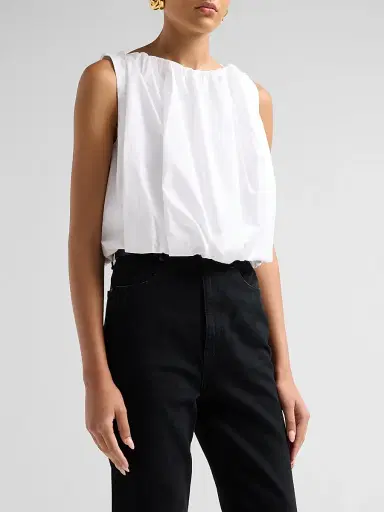 Co Women's Bubble Cotton Poplin Top | Thumbnail 4 Co Women's Bubble Cotton Poplin Top | Thumbnail 4