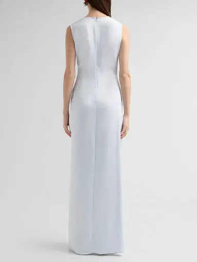 LAPOINTE Women's Sleeveless Draped Lightweight Satin Gown - Cloud | Thumbnail 3 LAPOINTE Women's Sleeveless Draped Lightweight Satin Gown - Cloud | Thumbnail 3