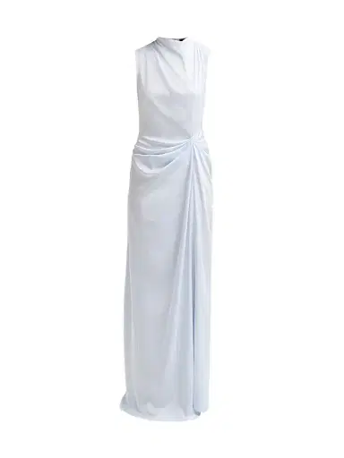 LAPOINTE Women's Sleeveless Draped Lightweight Satin Gown - Cloud | Thumbnail 1 LAPOINTE Women's Sleeveless Draped Lightweight Satin Gown - Cloud | Thumbnail 1