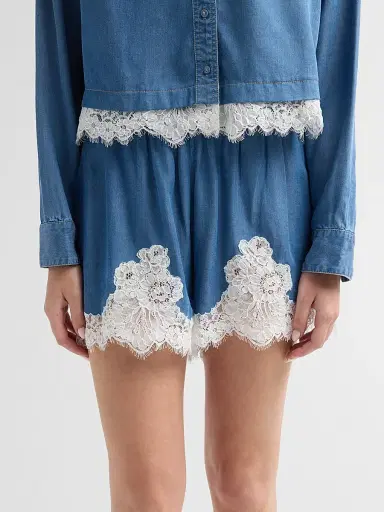 Cami NYC Women's Alona Lace-Trim Shorts - Light Wash | Thumbnail 5 Cami NYC Women's Alona Lace-Trim Shorts - Light Wash | Thumbnail 5