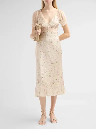 Cami NYC Women's Dinah Floral Silk Midi Dress - English Cottage | Thumbnail 2 Cami NYC Women's Dinah Floral Silk Midi Dress - English Cottage | Thumbnail 2
