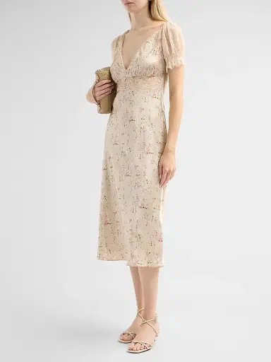 Cami NYC Women's Dinah Floral Silk Midi Dress - English Cottage | Thumbnail 4 Cami NYC Women's Dinah Floral Silk Midi Dress - English Cottage | Thumbnail 4