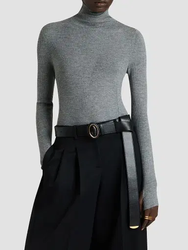 Givenchy Women's Turtleneck Sweater in Wool and Silk | Thumbnail 4 Givenchy Women's Turtleneck Sweater in Wool and Silk | Thumbnail 4
