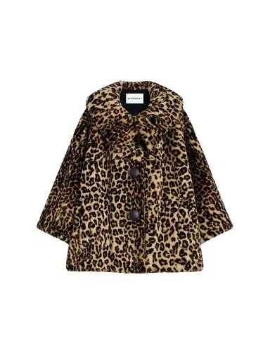 Givenchy Women's Short Coat in Leopard Faux Fur - Beige Camel | Thumbnail 1 Givenchy Women's Short Coat in Leopard Faux Fur - Beige Camel | Thumbnail 1
