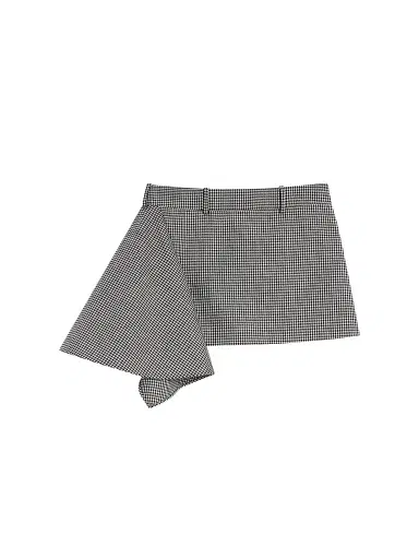 Givenchy Women's Slashed Mini Skirt in Houndstooth Wool and Mohair - Black White | Thumbnail 1 Givenchy Women's Slashed Mini Skirt in Houndstooth Wool and Mohair - Black White | Thumbnail 1