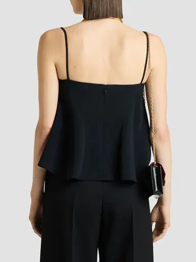 Givenchy Women's Sliced Top in Crepe Cady | Thumbnail 7 Givenchy Women's Sliced Top in Crepe Cady | Thumbnail 7