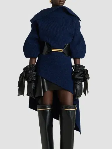 Givenchy Women's Slashed Mini Dress in Wool and Cashmere | Thumbnail 5 Givenchy Women's Slashed Mini Dress in Wool and Cashmere | Thumbnail 5