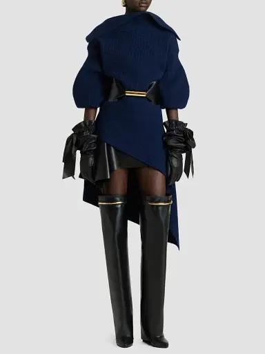Givenchy Women's Slashed Mini Dress in Wool and Cashmere | Thumbnail 8 Givenchy Women's Slashed Mini Dress in Wool and Cashmere | Thumbnail 8