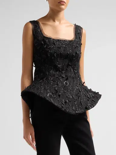 A.W.A.K.E. MODE Women's Basque Embellished Ballerina Top | Thumbnail 4 A.W.A.K.E. MODE Women's Basque Embellished Ballerina Top | Thumbnail 4