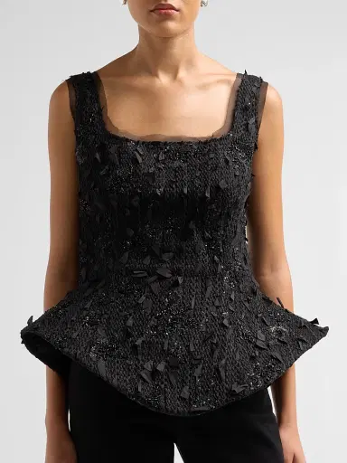 A.W.A.K.E. MODE Women's Basque Embellished Ballerina Top | Thumbnail 5 A.W.A.K.E. MODE Women's Basque Embellished Ballerina Top | Thumbnail 5