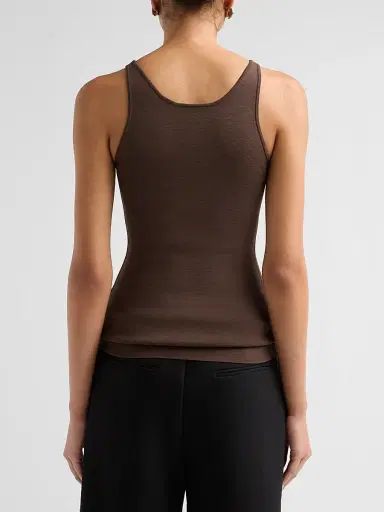 TOTEME Women's Classic Compact Knit Tank - Walnut - Size XL | Thumbnail 3 TOTEME Women's Classic Compact Knit Tank - Walnut - Size XL | Thumbnail 3