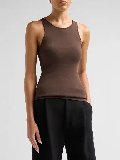 TOTEME Women's Classic Compact Knit Tank - Walnut - Size XL | Thumbnail 4 TOTEME Women's Classic Compact Knit Tank - Walnut - Size XL | Thumbnail 4