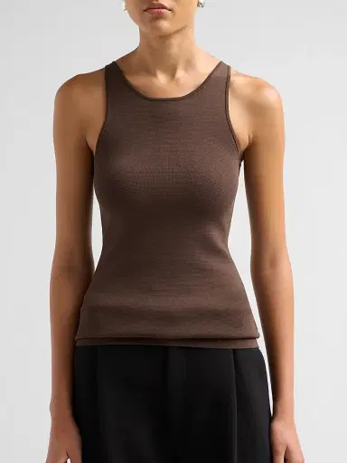 TOTEME Women's Classic Compact Knit Tank - Walnut - Size XL | Thumbnail 5 TOTEME Women's Classic Compact Knit Tank - Walnut - Size XL | Thumbnail 5