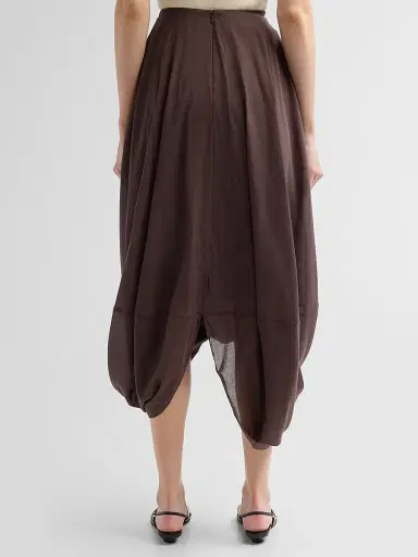 TOTEME Women's Cocoon Drape Cotton-Blend Midi Skirt | Thumbnail 3 TOTEME Women's Cocoon Drape Cotton-Blend Midi Skirt | Thumbnail 3