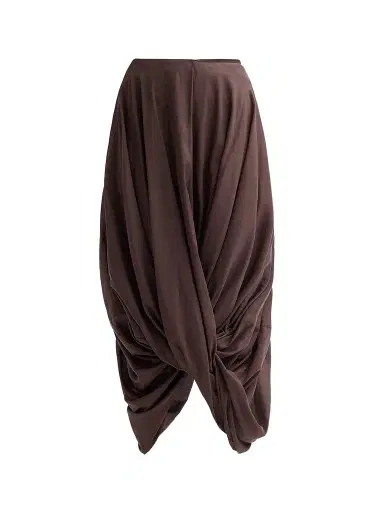TOTEME Women's Cocoon Drape Cotton-Blend Midi Skirt | Thumbnail 1 TOTEME Women's Cocoon Drape Cotton-Blend Midi Skirt | Thumbnail 1