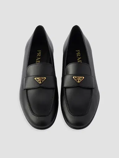 Prada Women's Leather Loafers - Black | Thumbnail 2 Prada Women's Leather Loafers - Black | Thumbnail 2
