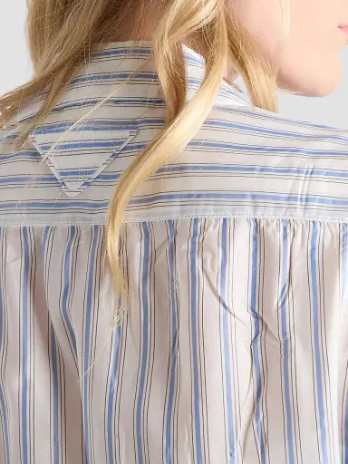 Prada Women's Striped Shirt - Blue - Size 2 | Thumbnail 6 Prada Women's Striped Shirt - Blue - Size 2 | Thumbnail 6