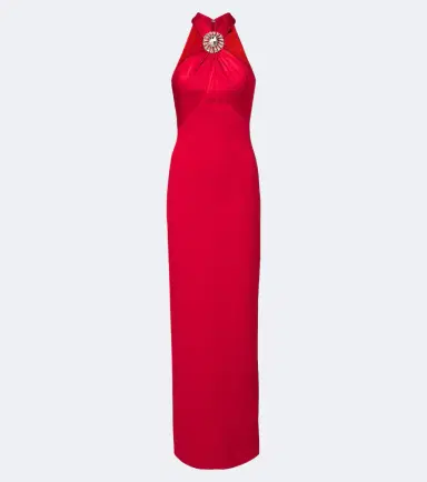 David Koma Embellished halterneck satin-trimmed gown | Thumbnail 2 David Koma Embellished halterneck satin-trimmed gown | Thumbnail 2