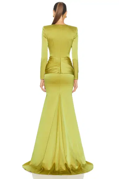 Alex Perry Long Sleeve Drape Sash Gown | Thumbnail 4 Alex Perry Long Sleeve Drape Sash Gown | Thumbnail 4