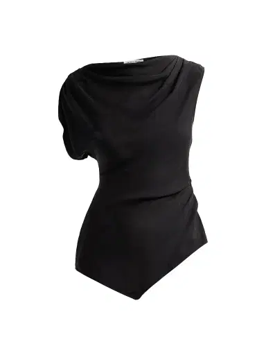 Veronica Beard Women's Yvonne Asymmetric Crepe De Chine Top - Black - Size 14 | Thumbnail 1 Veronica Beard Women's Yvonne Asymmetric Crepe De Chine Top - Black - Size 14 | Thumbnail 1