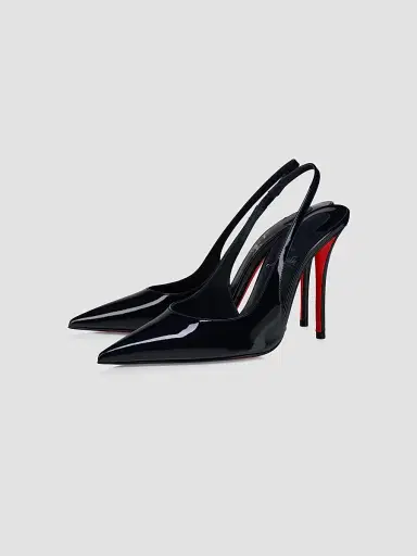 Christian Louboutin Women's Miss Z Patent Leather 100MM Sling Back Pumps - Marine | Thumbnail 2 Christian Louboutin Women's Miss Z Patent Leather 100MM Sling Back Pumps - Marine | Thumbnail 2