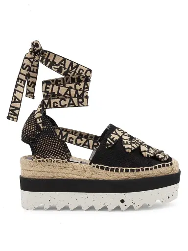 Stella McCartney Women's Gaia Logo Canvas Platform Espadrilles | Thumbnail 1 Stella McCartney Women's Gaia Logo Canvas Platform Espadrilles | Thumbnail 1