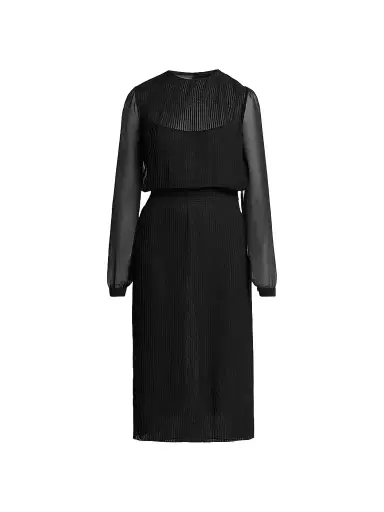 Tom Ford Women's Sheer Stripe Blouson Midi Dress | Thumbnail 1 Tom Ford Women's Sheer Stripe Blouson Midi Dress | Thumbnail 1