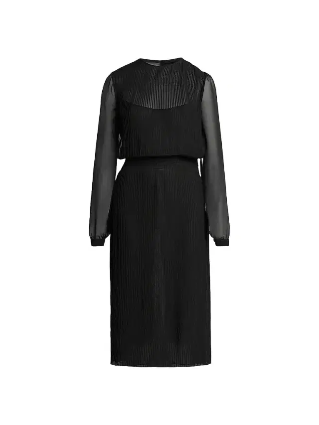 Women's Sheer Stripe Blouson Midi Dress Women's Sheer Stripe Blouson Midi Dress