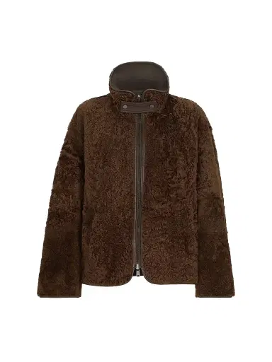 Brunello Cucinelli Women's Fuzzy Shearling Reversible Outerwear Coat with Monili - Chocolate | Thumbnail 1 Brunello Cucinelli Women's Fuzzy Shearling Reversible Outerwear Coat with Monili - Chocolate | Thumbnail 1