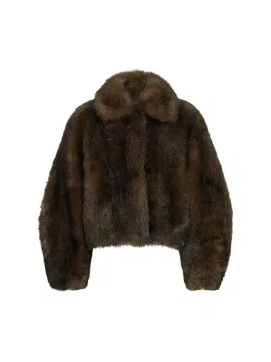 Brunello Cucinelli Women's Soft Shearling Outerwear Jacket with Shiny Zipper Pull - Pine Cone Brown | Thumbnail 1 Brunello Cucinelli Women's Soft Shearling Outerwear Jacket with Shiny Zipper Pull - Pine Cone Brown | Thumbnail 1