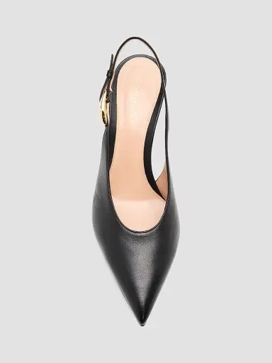 Gianvito Rossi Women's 70MM Leather Slingback Pumps - Nero Black - Size 12 | Thumbnail 4 Gianvito Rossi Women's 70MM Leather Slingback Pumps - Nero Black - Size 12 | Thumbnail 4