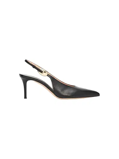 Gianvito Rossi Women's 70MM Leather Slingback Pumps - Nero Black - Size 12 | Thumbnail 1 Gianvito Rossi Women's 70MM Leather Slingback Pumps - Nero Black - Size 12 | Thumbnail 1