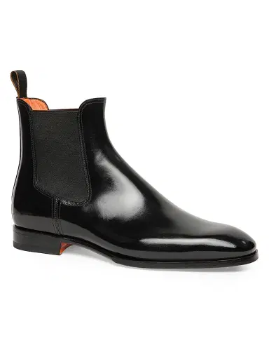 Santoni Men's Archer Leather Chelsea Boots - Black | Thumbnail 2 Santoni Men's Archer Leather Chelsea Boots - Black | Thumbnail 2