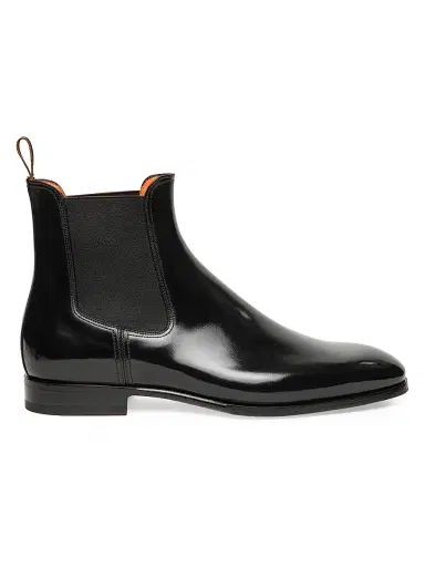 Santoni Men's Archer Leather Chelsea Boots - Black | Thumbnail 1 Santoni Men's Archer Leather Chelsea Boots - Black | Thumbnail 1
