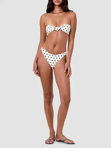 NICHOLAS Women's Naia Polka Dot Knotted Bikini Top - Black Polka Dot | Thumbnail 2 NICHOLAS Women's Naia Polka Dot Knotted Bikini Top - Black Polka Dot | Thumbnail 2